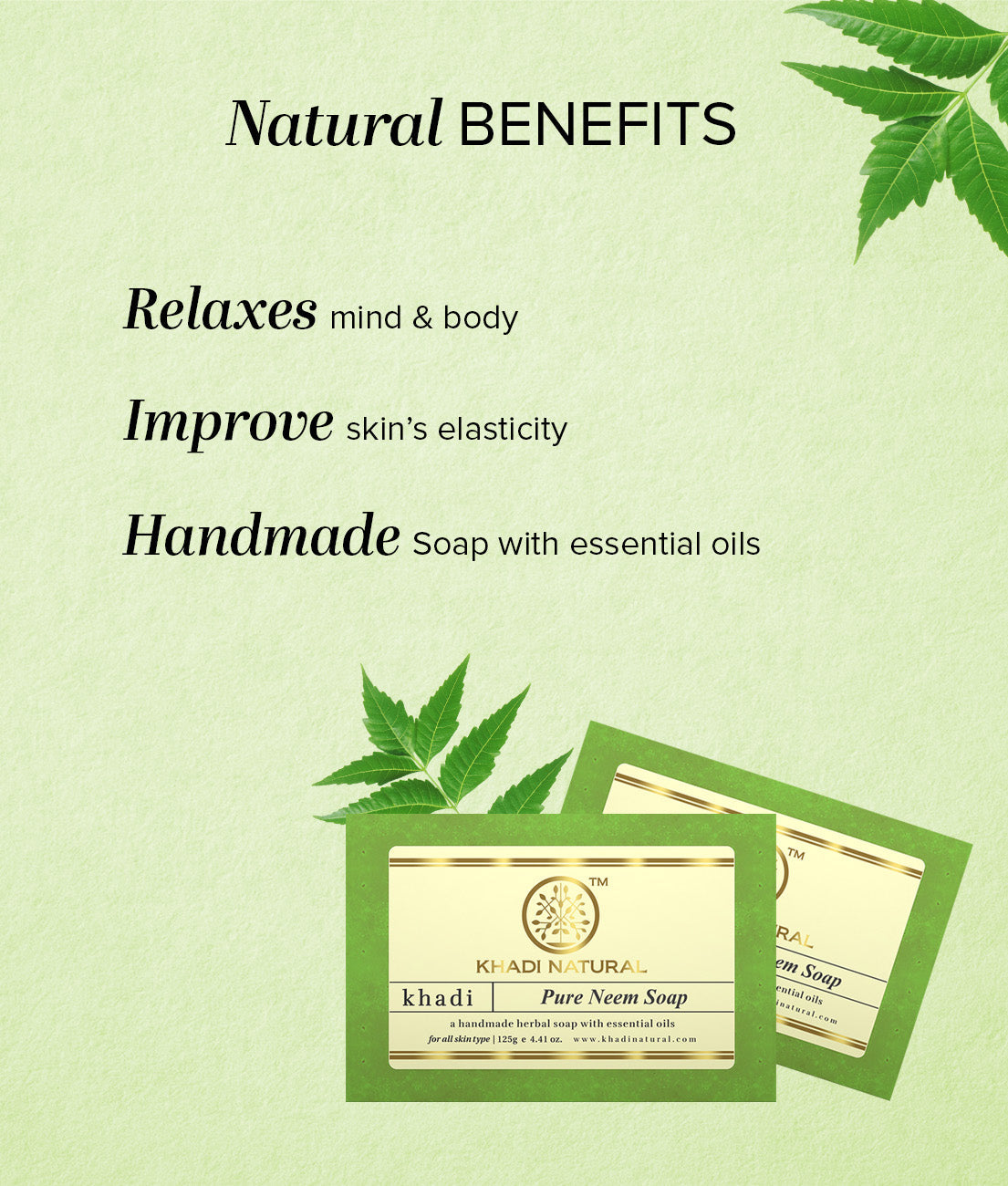 Khadi Natural Pure Neem Soap - 125gm 