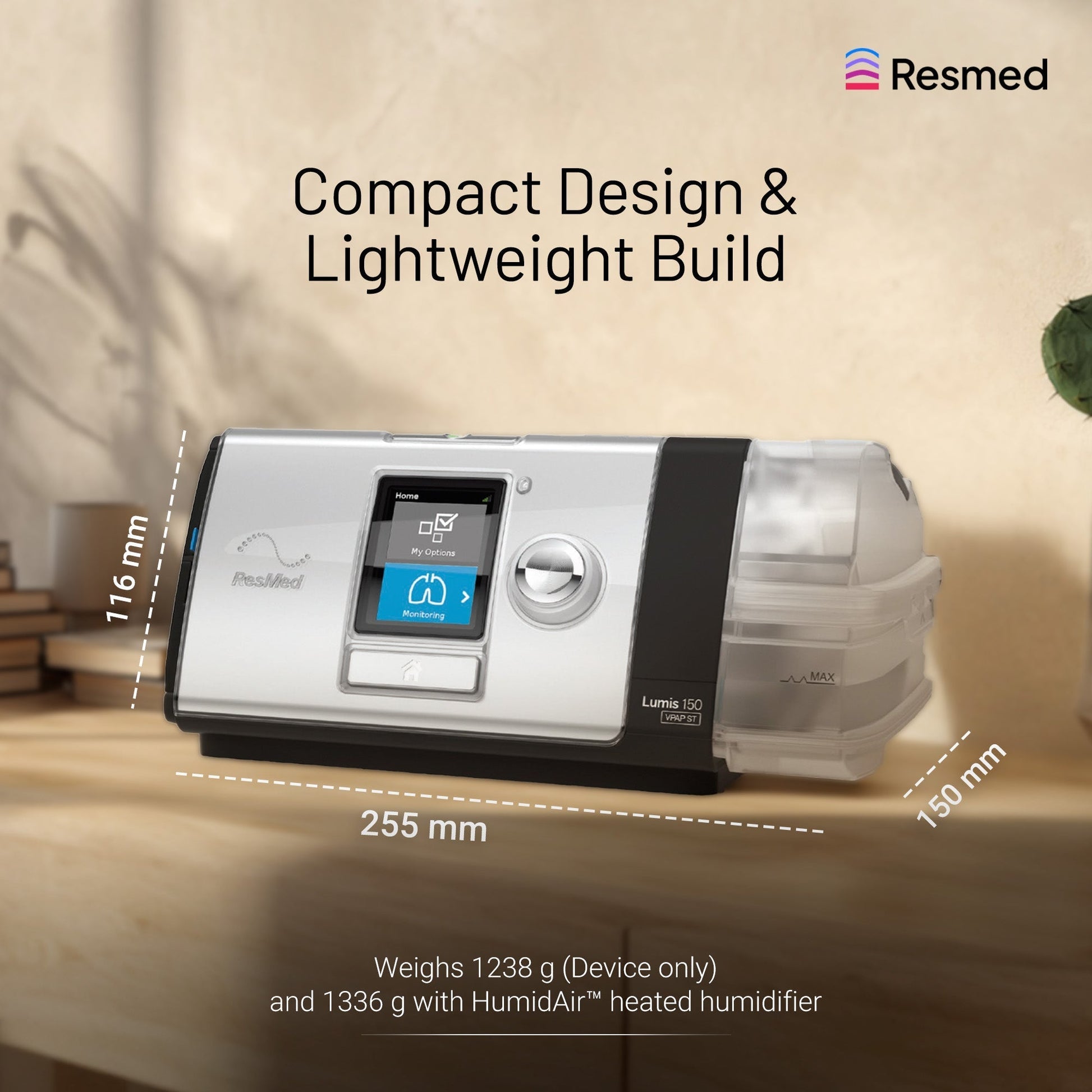 Resmed Lumis™ 150 VPAP ST Non‑Invasive Ventilator – Tripack 4G 