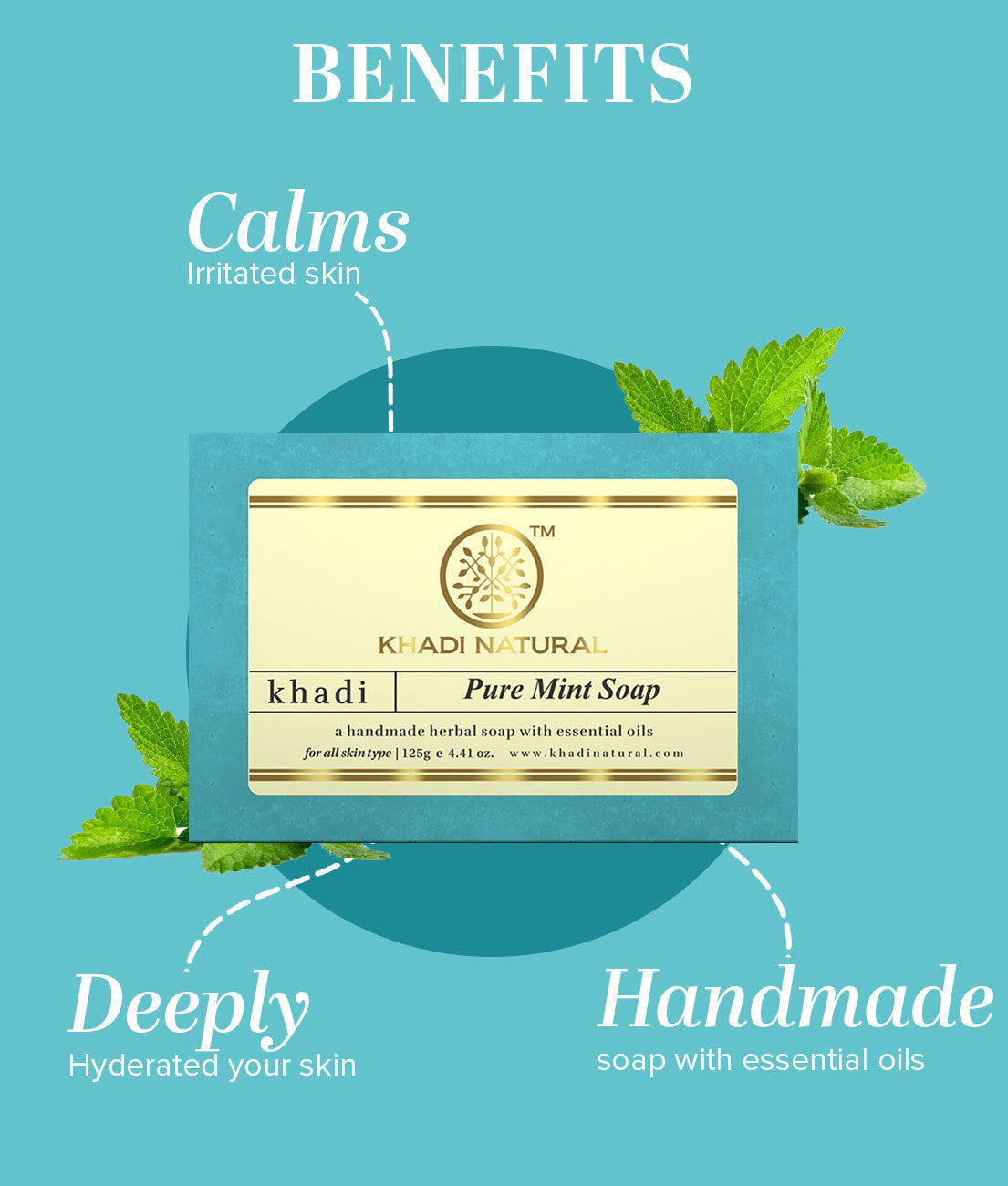 Khadi Natural Pure Mint Soap 125gm 