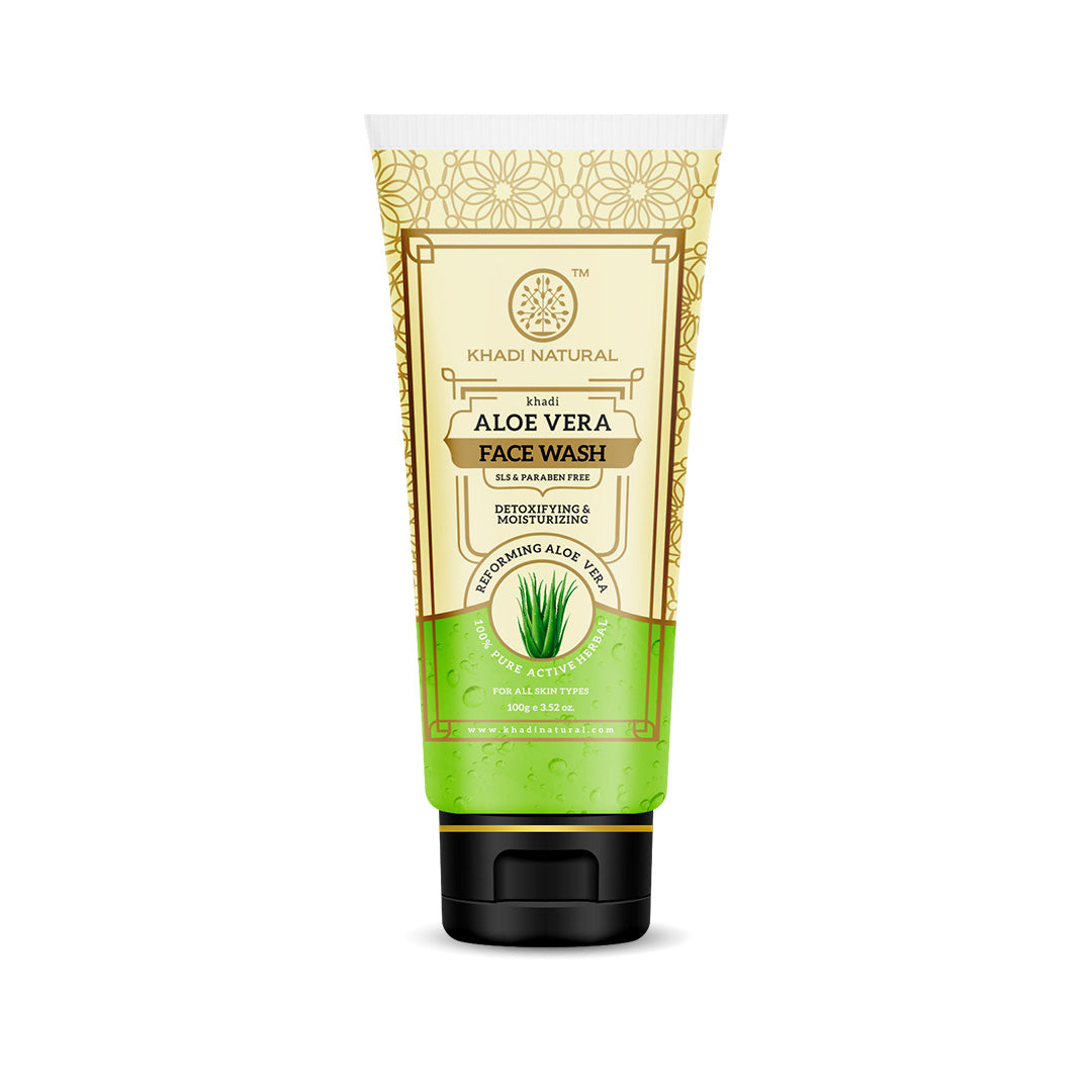 Khadi Natural Aloe Vera Face Wash SLS & Paraben Free - 100gm 