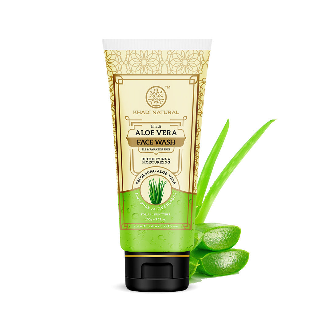 Khadi Natural Aloe Vera Face Wash SLS & Paraben Free - 100gm 