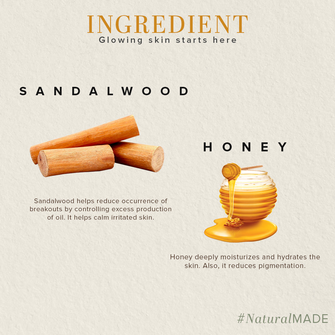 Khadi Natural Sandalwood & Honey Face Wash Combo Pack Of 2 - 210ml Each - Sale 