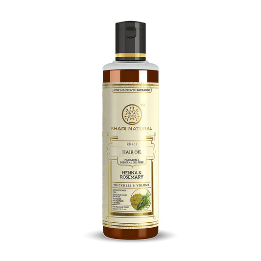 Khadi Natural Henna & Rosemary Hair Oil – Paraben & Mineral Oil Free (210ml)