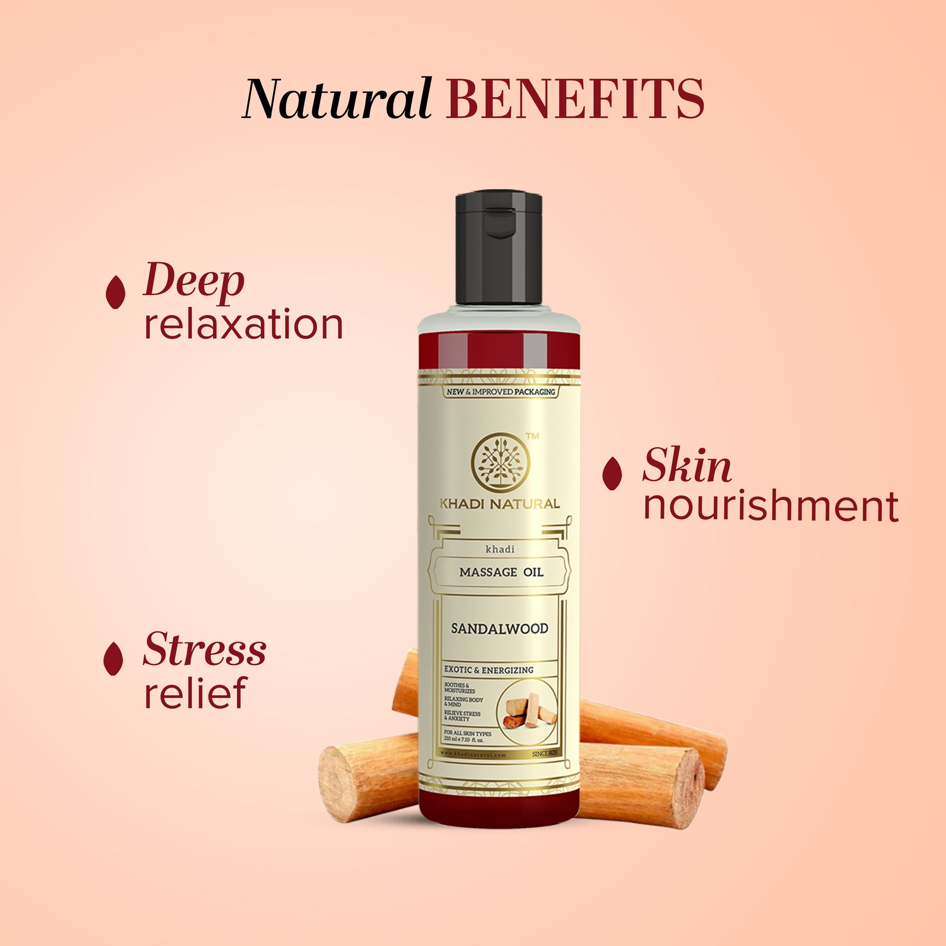 Khadi Natural Sandalwood Massage Oil - 210ml 