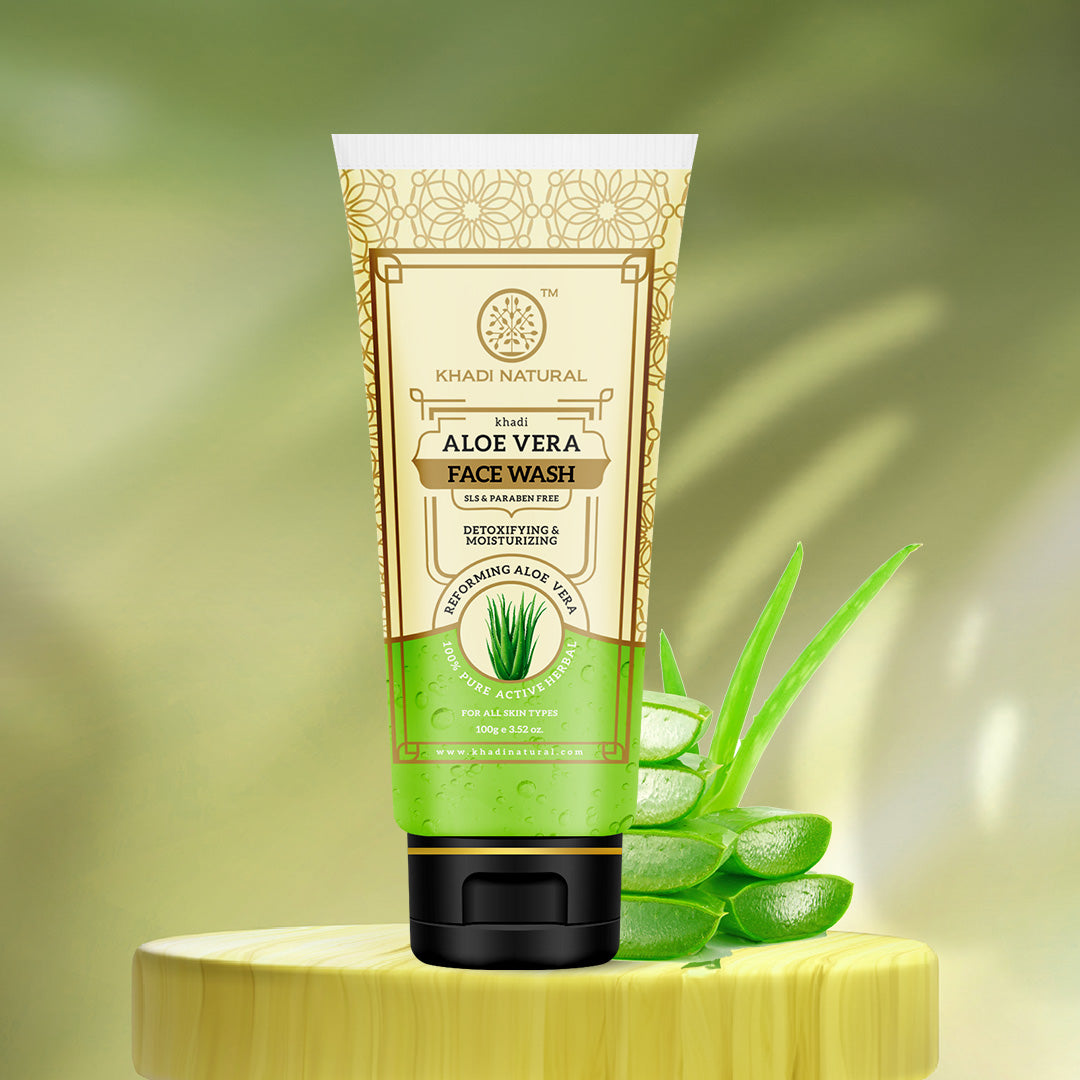 Khadi Natural Aloe Vera Face Wash SLS & Paraben Free - 100gm 