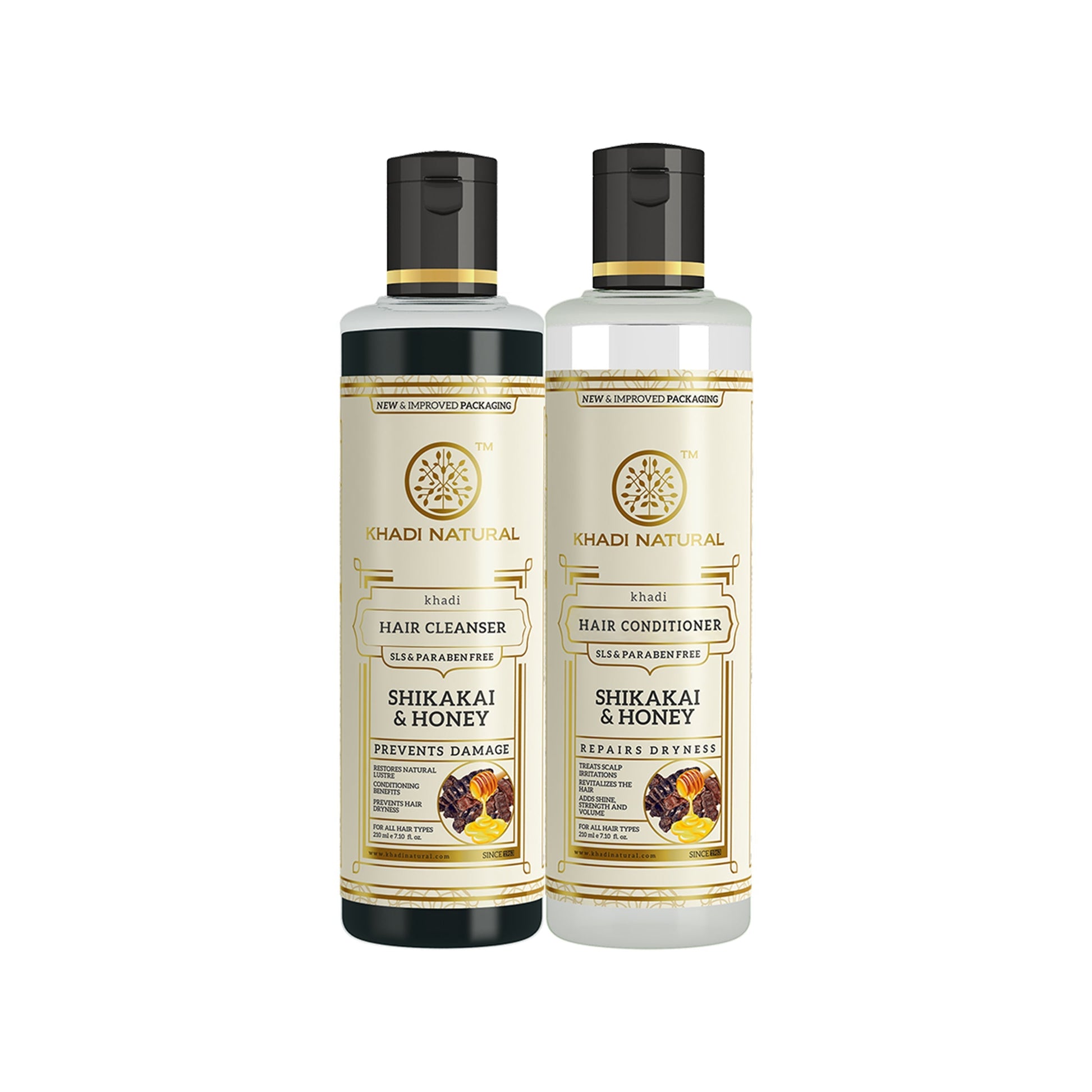 Khadi Natural Shikakai & Honey Cleanser & Conditioner SLS & Paraben Free Combo - 210ml Each Sale 