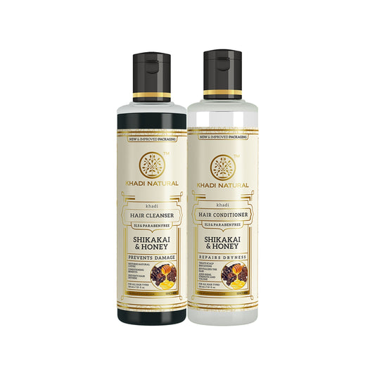 Khadi Natural Shikakai & Honey Cleanser & Conditioner SLS & Paraben Free Combo - 210ml Each Sale 