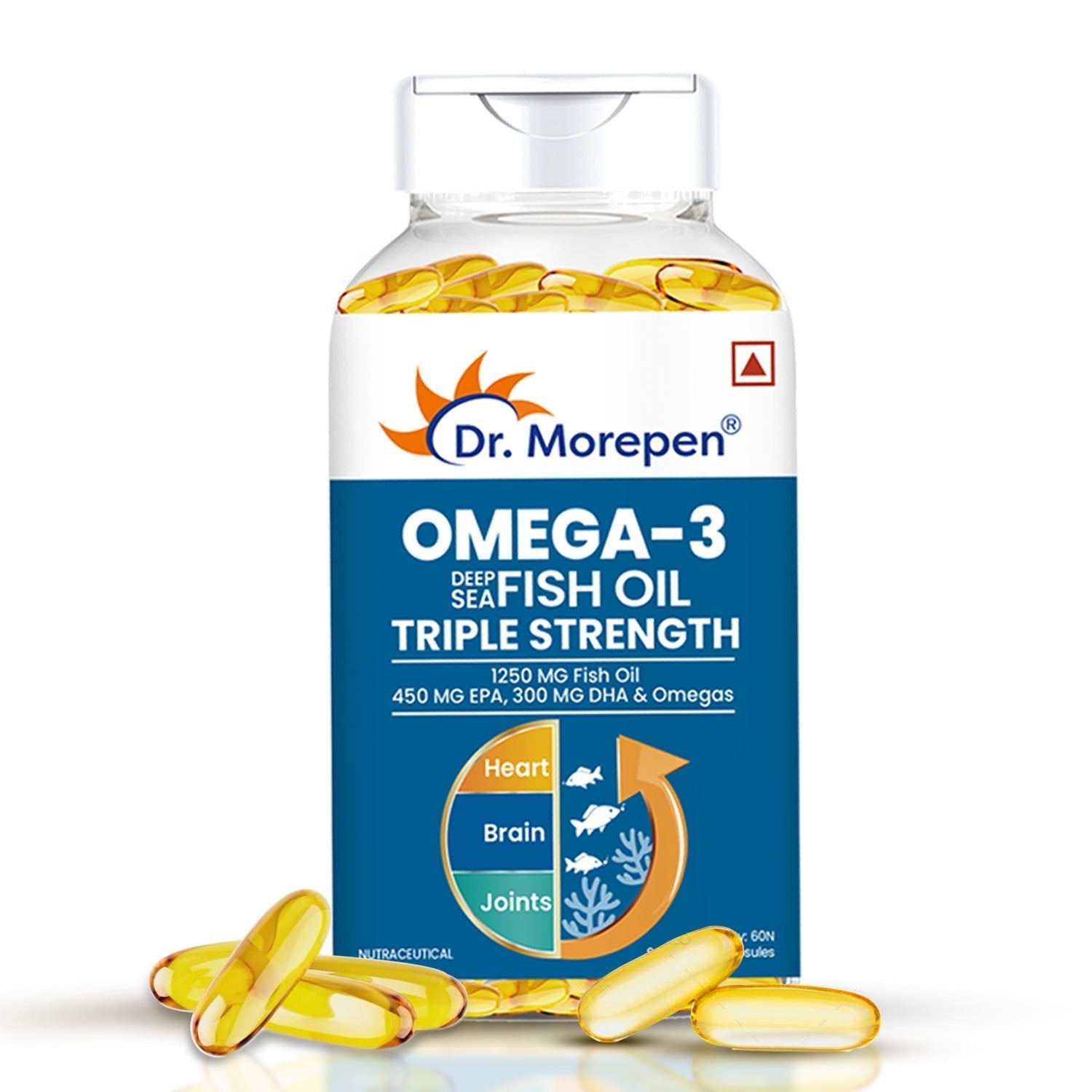 Dr Morpen Omega-3 1250Mg Deep Sea Fish Oil Triple Strength Softgel Capsules 