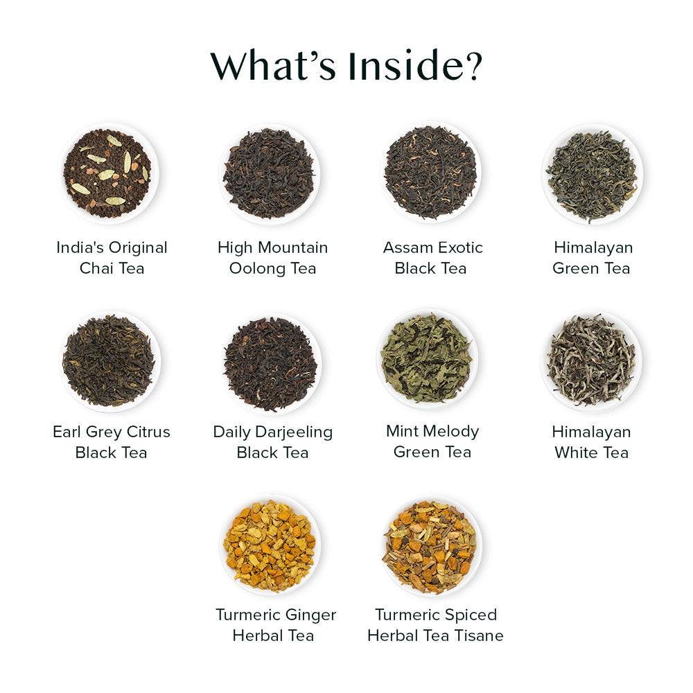 Assorted Tea Loose Leaf Sampler, 10 Teas 