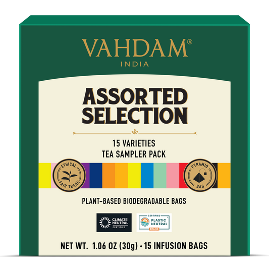 Assorted Selection Tea Sampler, 15 Variants 