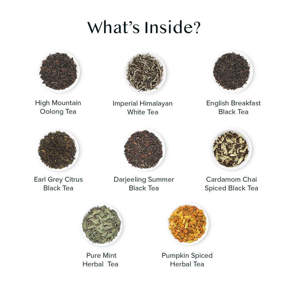 Assorted Tea Bags Sampler, (40 Pyramid Tea Bags) 20 Flavors 