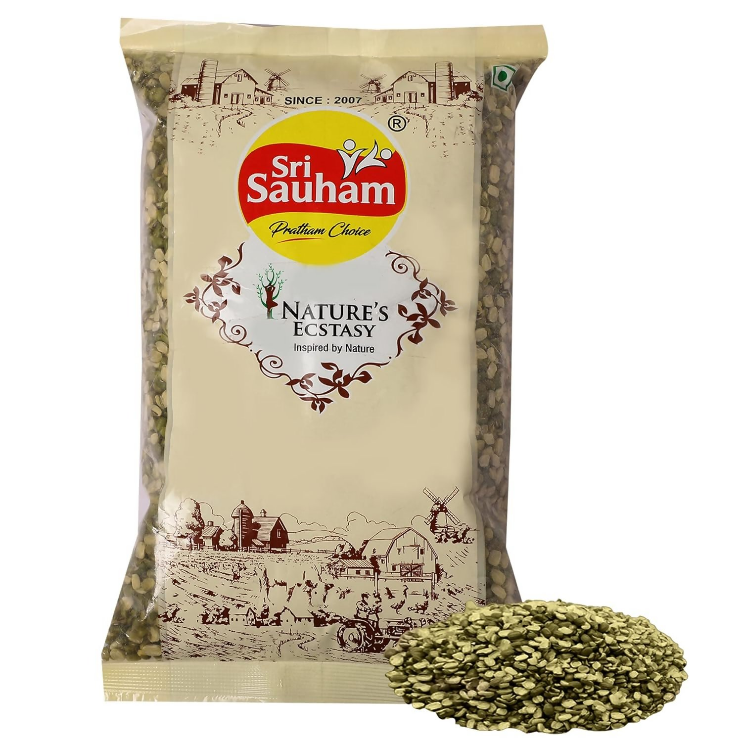 Sri Sauham Premium Unpolished Moong Chilka Dal