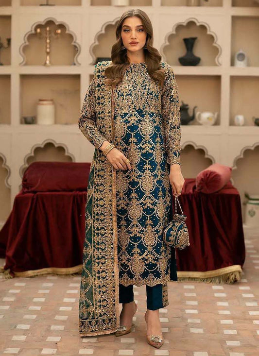 Prazu Fashion Rama Green Georgette Sequence Salwar Suit