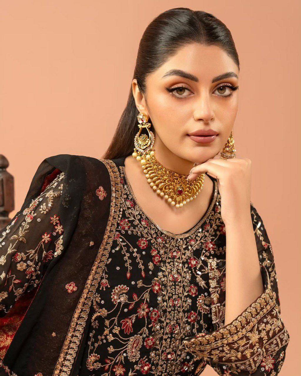 Prazu Fashion Black Faux Georgette Sequence Salwar Suit