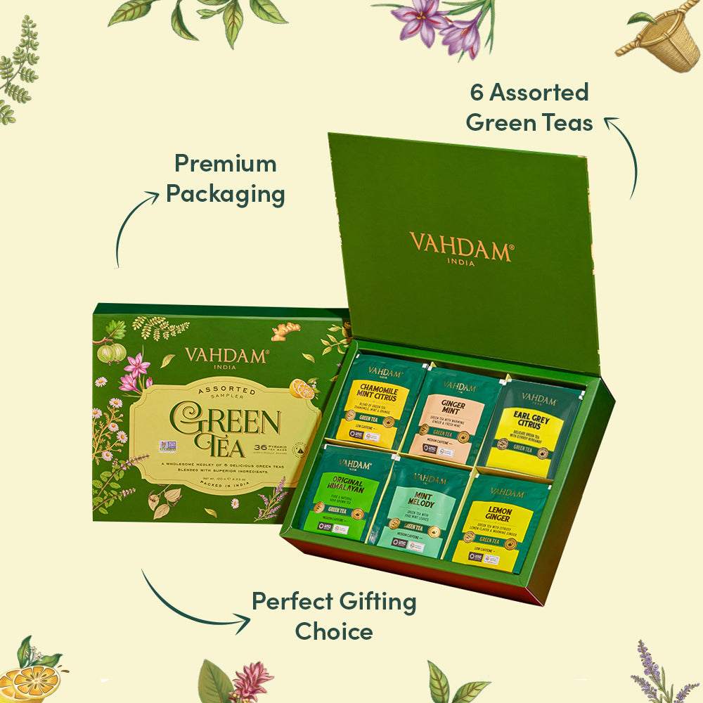 Green Tea Assortment, Gift Set, 36 Teas 