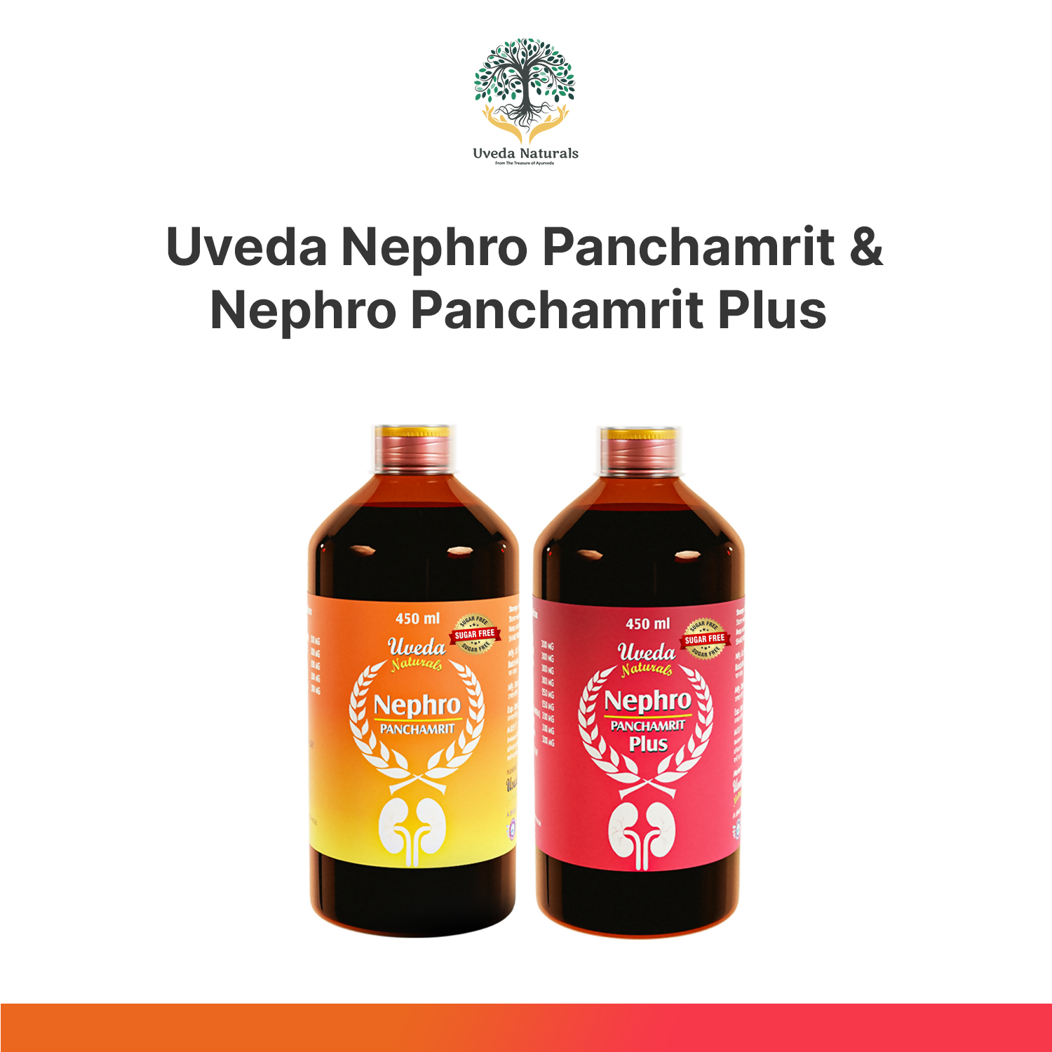 Uveda Naturals Nephro Panchamrit and Nephro Panchamrit Plus Sugar Free Combination 