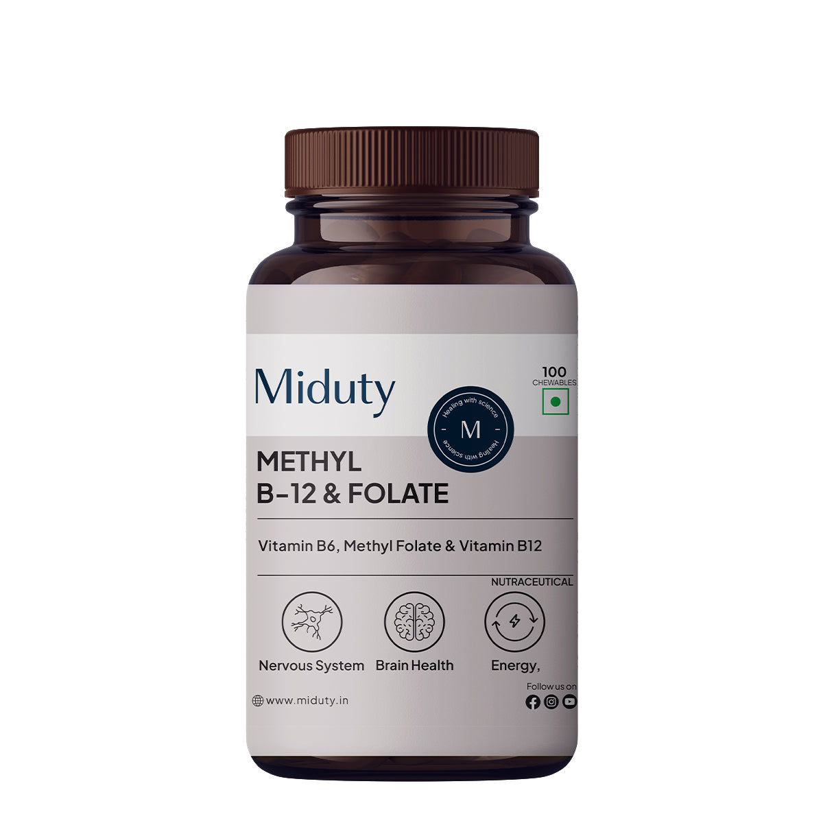 Miduty by Palak Notes Methyl B-12 & Folate Chewable Tablets | Grab2Buy