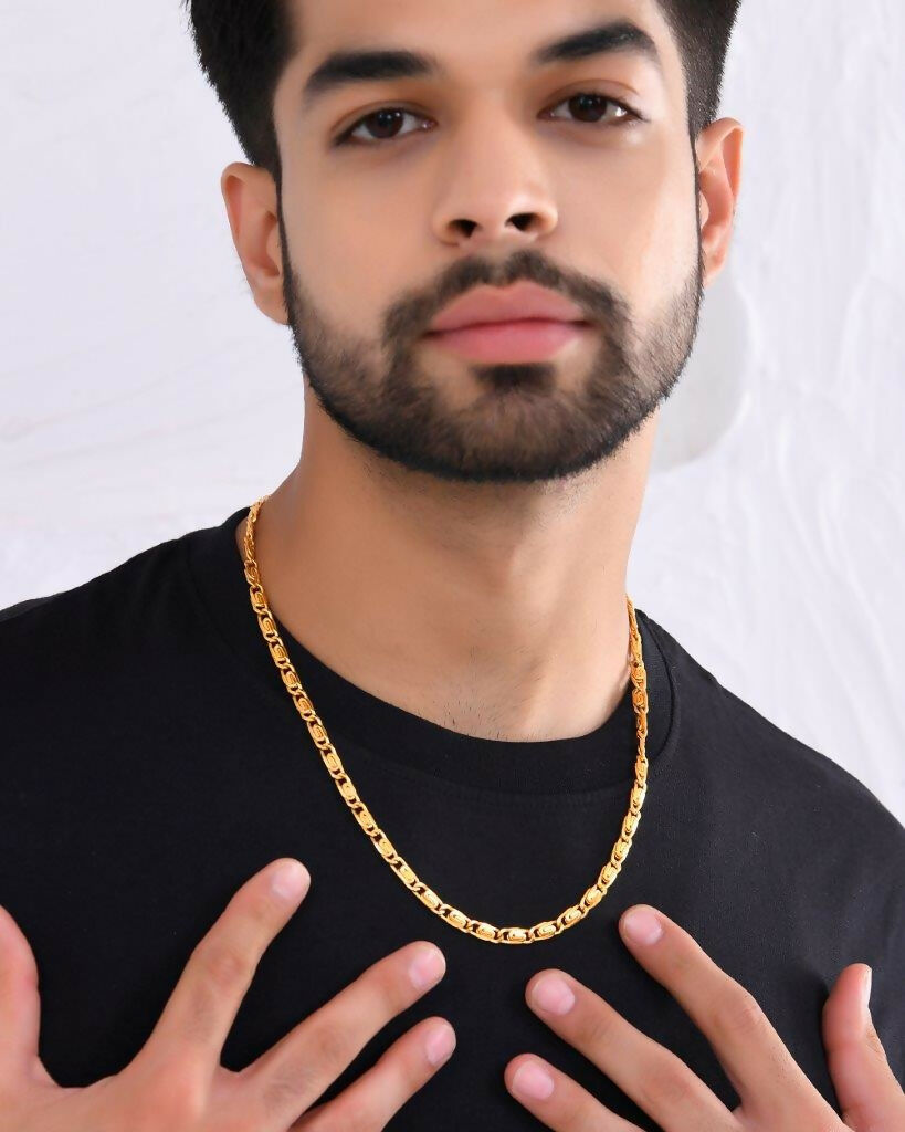 VOJ Gold-Polished Statement Chain 