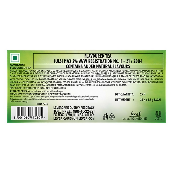 Lipton Tulsi Natura Green Tea Bags - Grab2buy