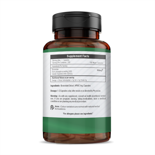 H&C Herbal Bromelain Veg Capsules - Grab2buy