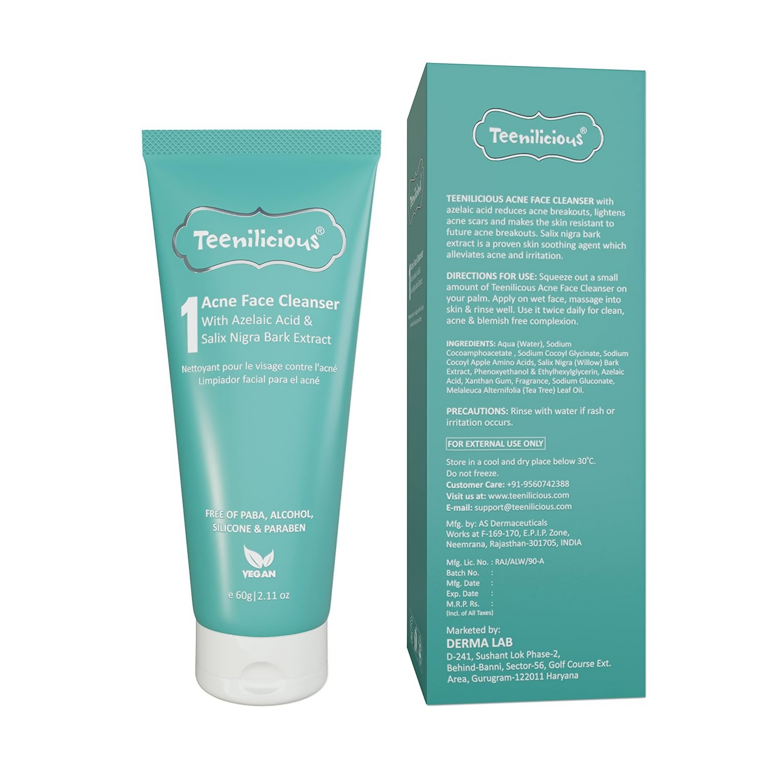 Teenilicious Acne Face Cleanser With 0.5% Azelaic Acid And Tea Tree Oil 