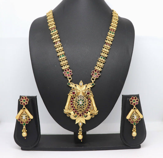 Joban Fashion Brass With Rajwadi Polish Necklace Set | Swadesiicart