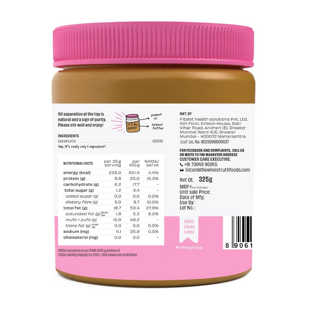 The Whole Truth Unsweetened Peanut Butter - Crunchy  Grab2Buy The Whole Truth Grab2Buy