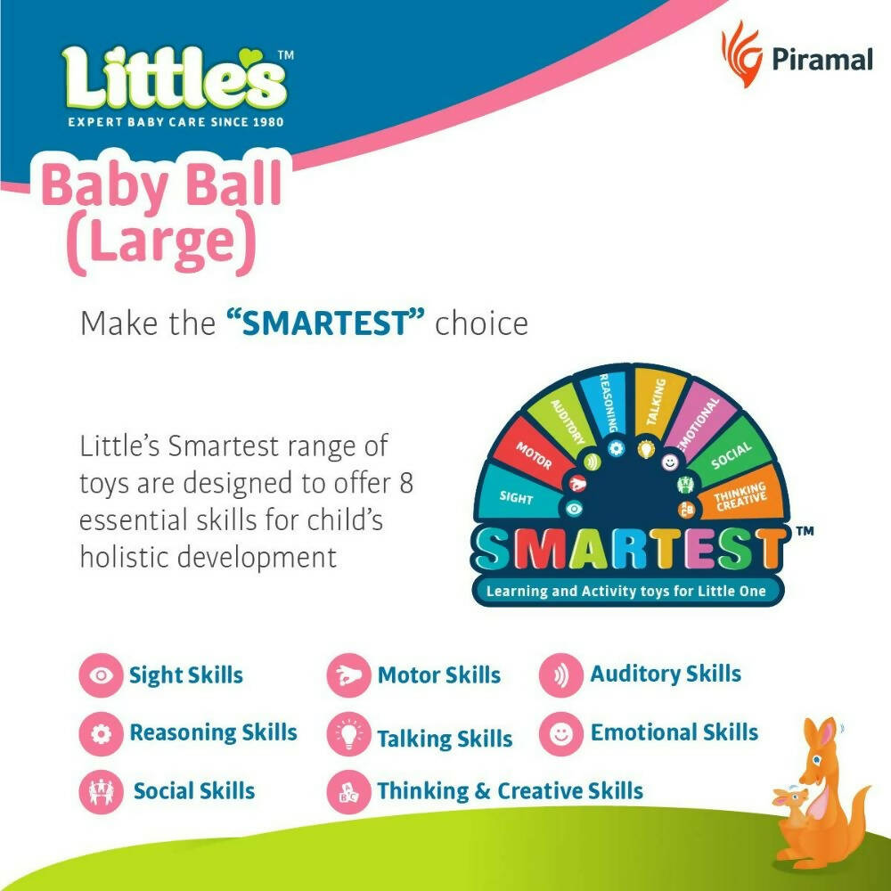 Little's Soft Plush Baby Ball With Rattle Sound Multicolor - Grab2buy