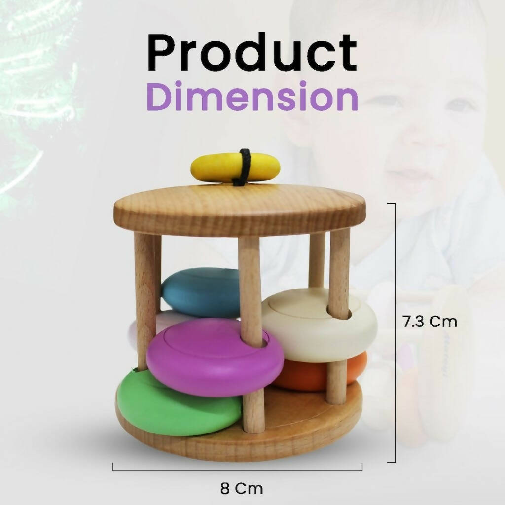 Matoyi Colorful Wooden Bell Rattle For Babies - Grab2buy