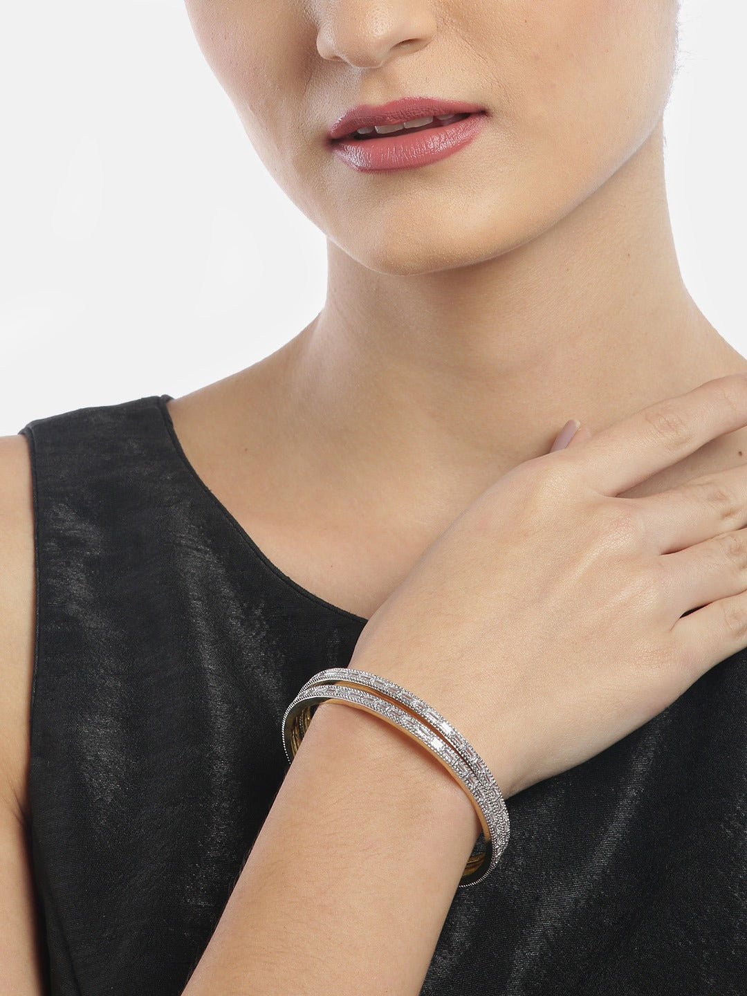 Priyaasi Women Set of 2 AD Studded Bangles 