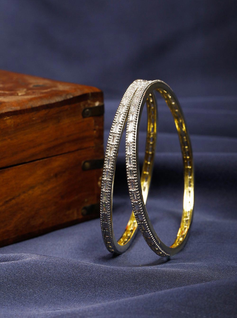 Priyaasi Women Set of 2 AD Studded Bangles 