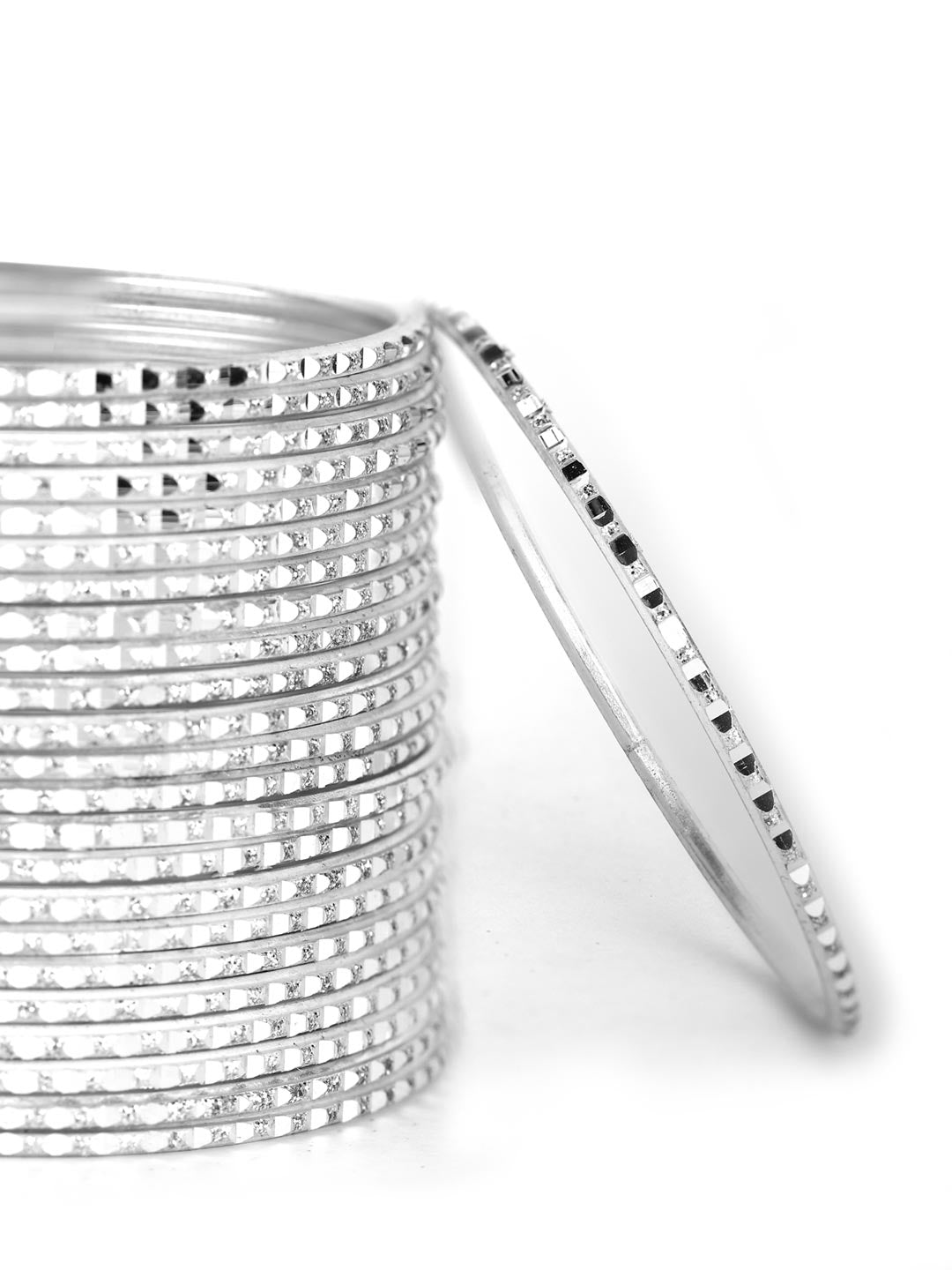 Priyaasi Women Set of 24 Silver Color Bangles 