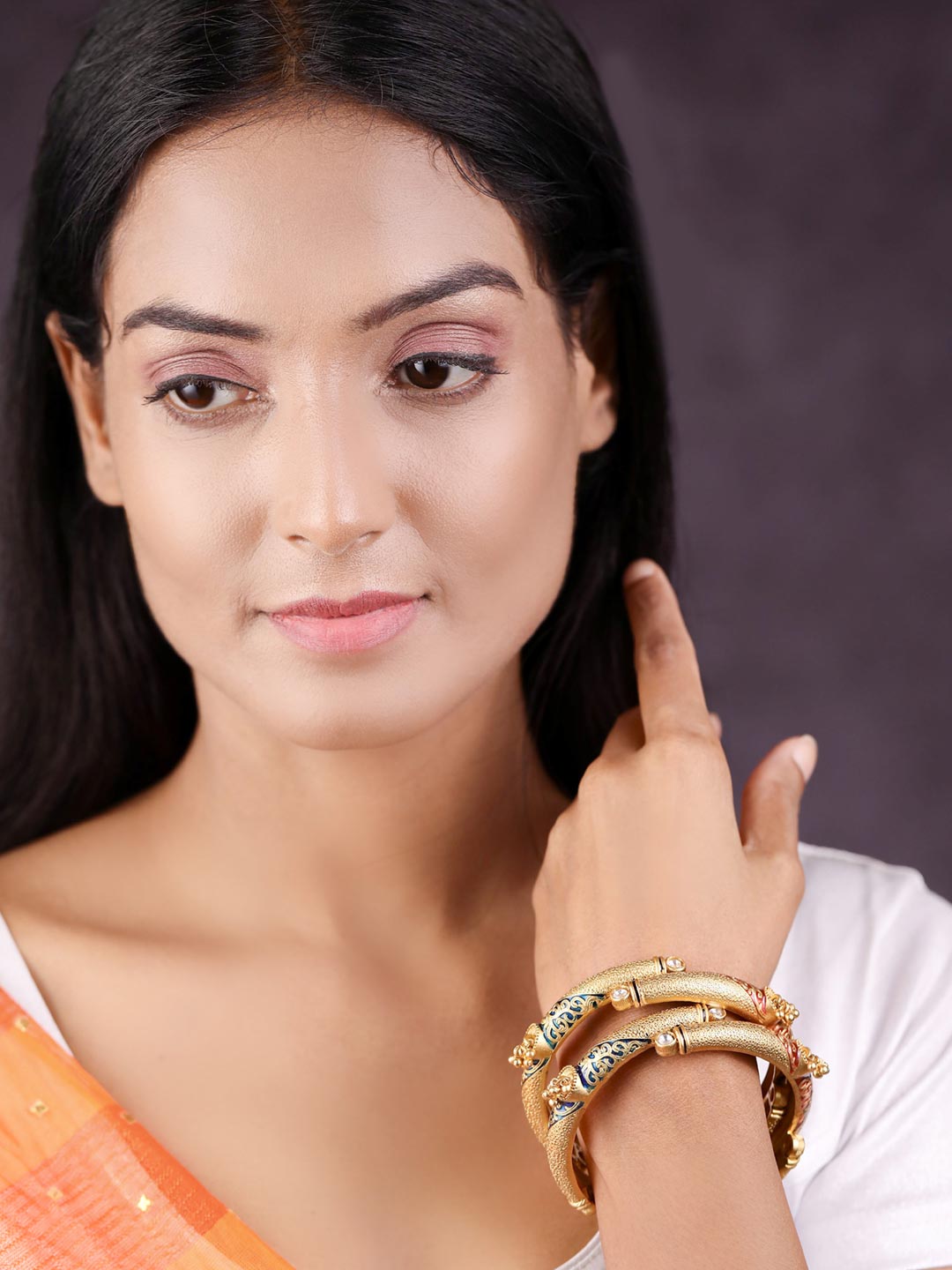 Priyaasi Women Multi-Color Ghungroo Gold-Polished Set of 2 Bangle Set 