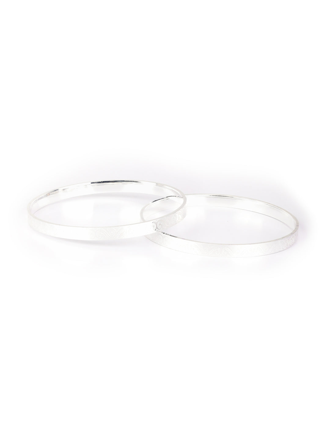 Priyaasi Women Set of 2 Silver Plated Bangles Set 