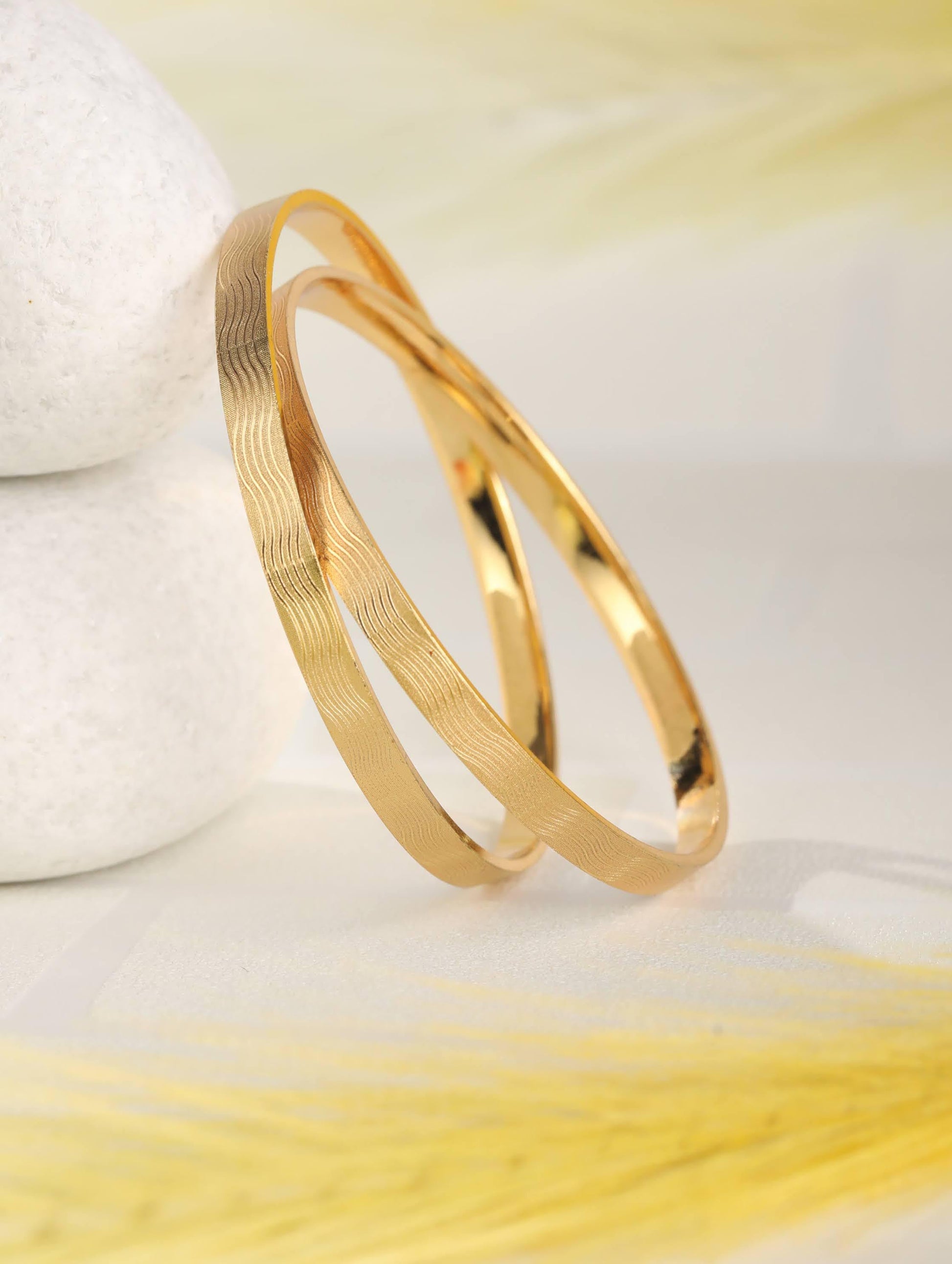 Priyaasi Women Gold-Polished Set of 2 Bangle Set 