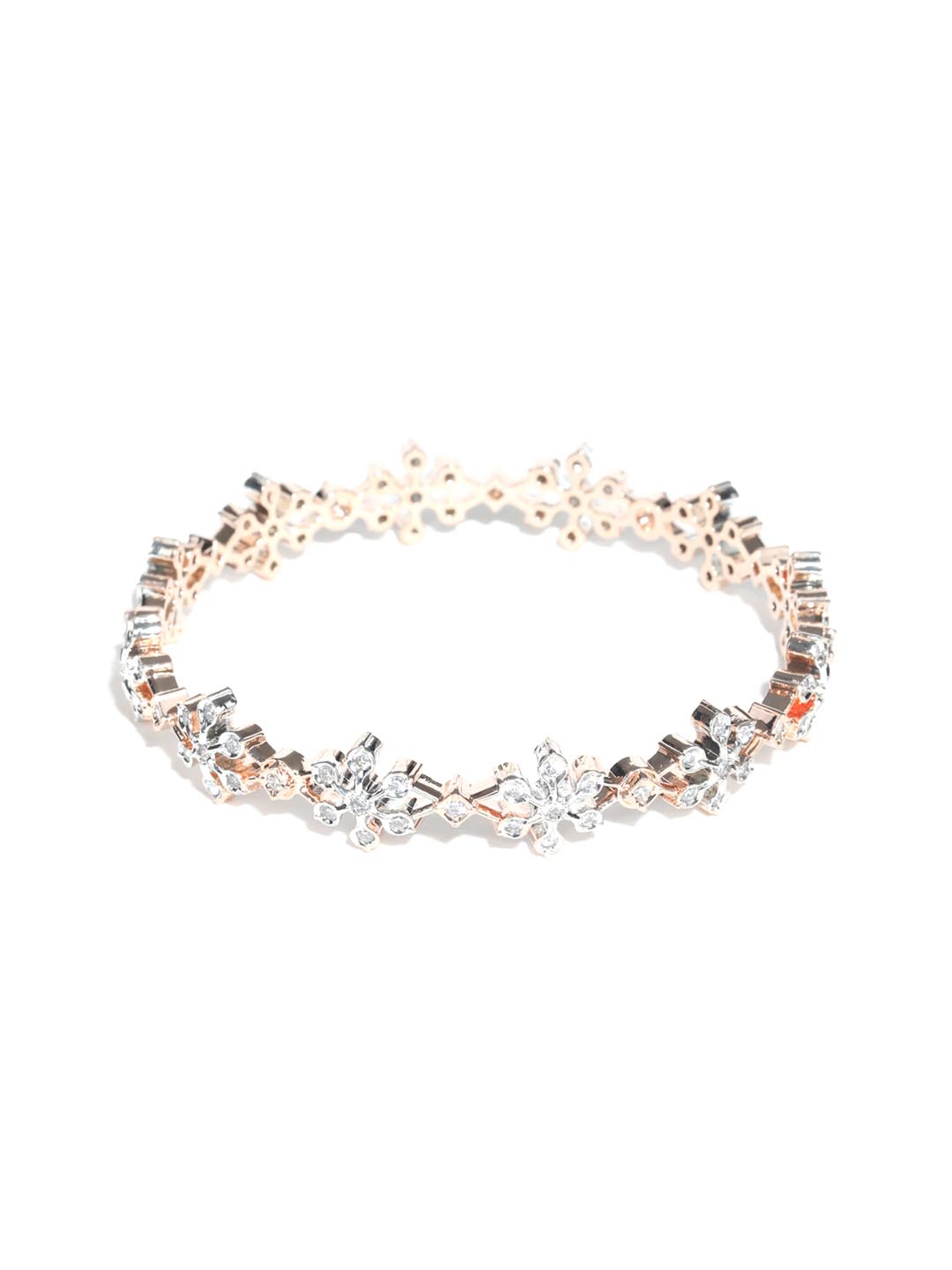 Priyaasi Women American Diamond Rose Gold-Polished Bangle Set 