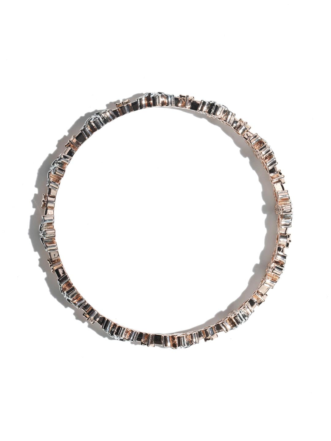 Priyaasi Women American Diamond Rose Gold-Polished Bangle Set 