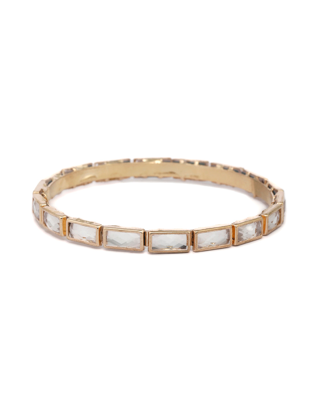 Priyaasi Women Elegant Stone Studded Gold-Polished Set of 2 Bangles 