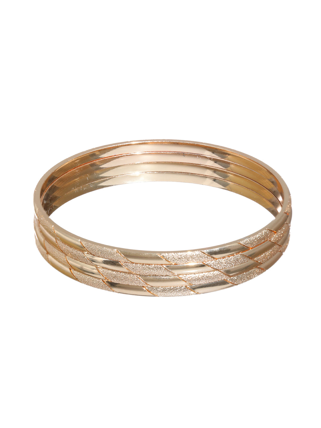 Priyaasi Women Classic Rose Gold-Polished Bangle Set of 4 