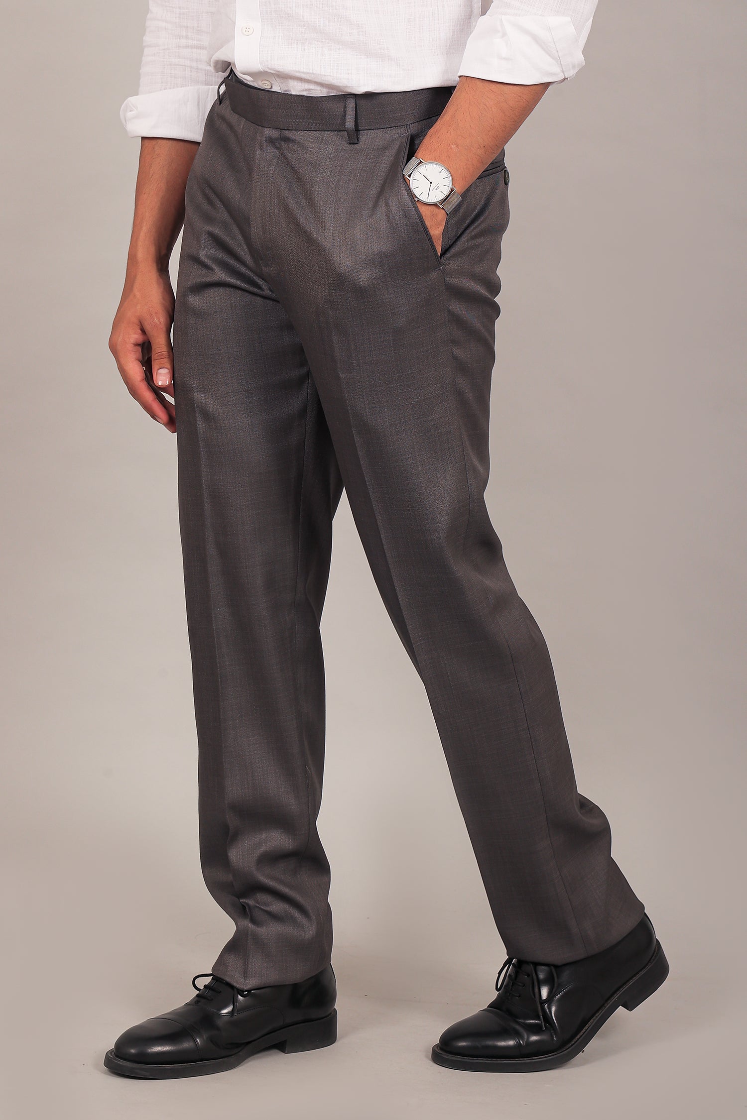 Bluebird Men's Dark Grey Formal Trousers 