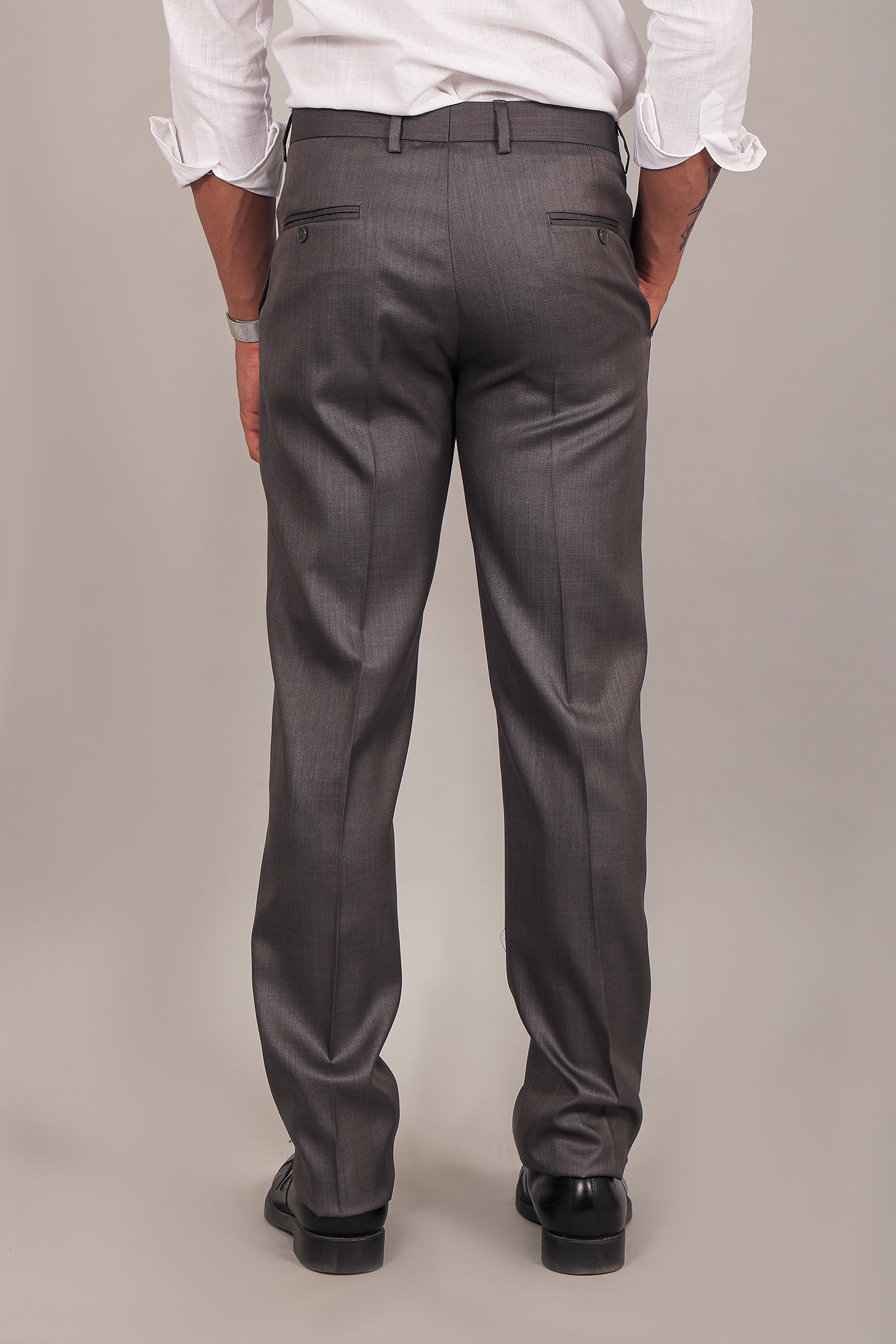 Bluebird Men's Dark Grey Formal Trousers 