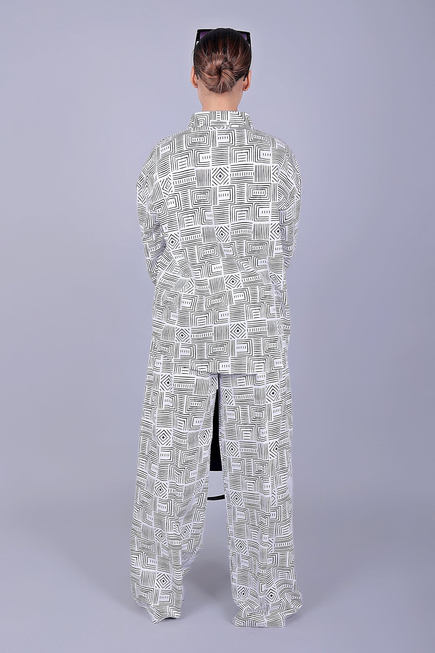 Bluebird Women's Printed Co-ord Set Black and White 