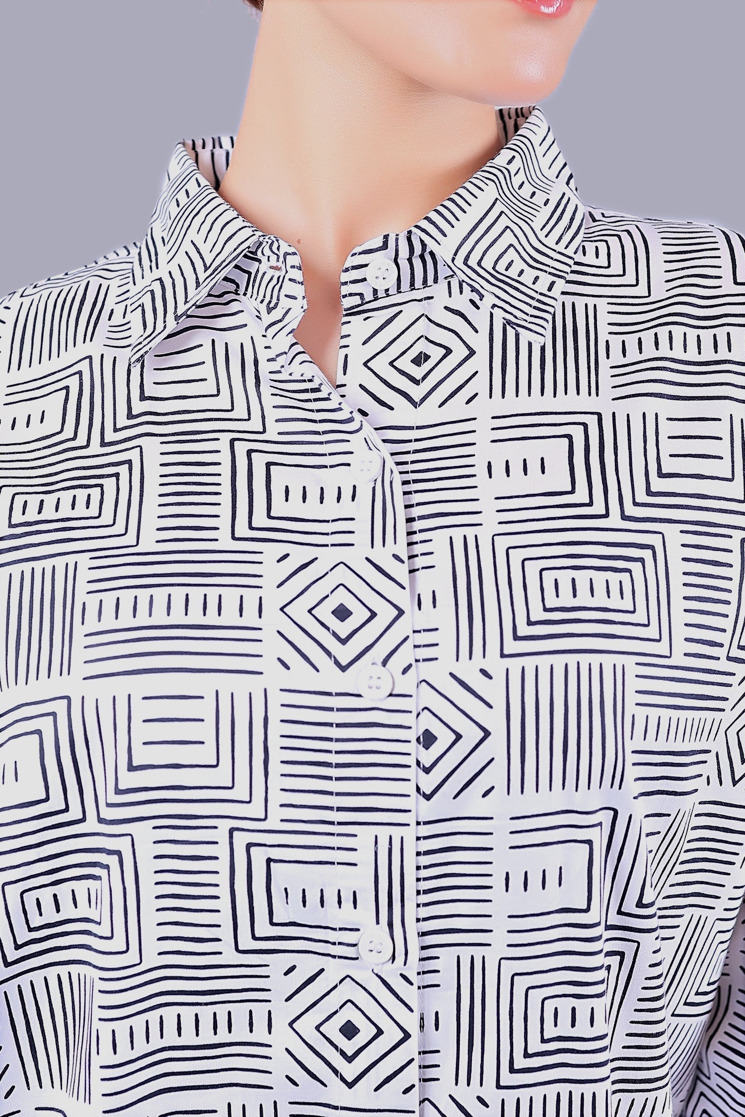 Bluebird Women's Printed Co-ord Set Black and White 