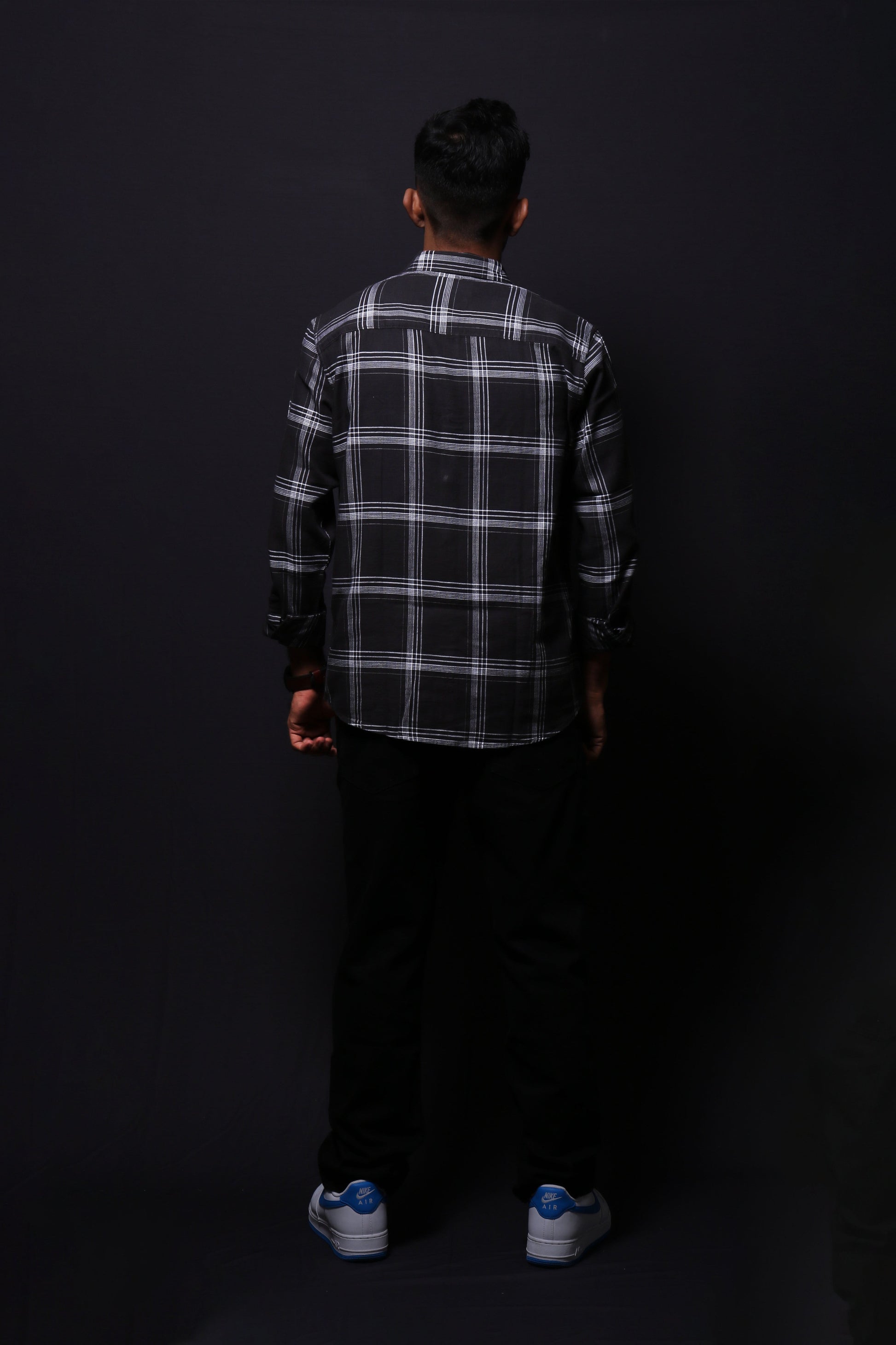Jonesburg Men's Black Checks Regular Fit Shirt