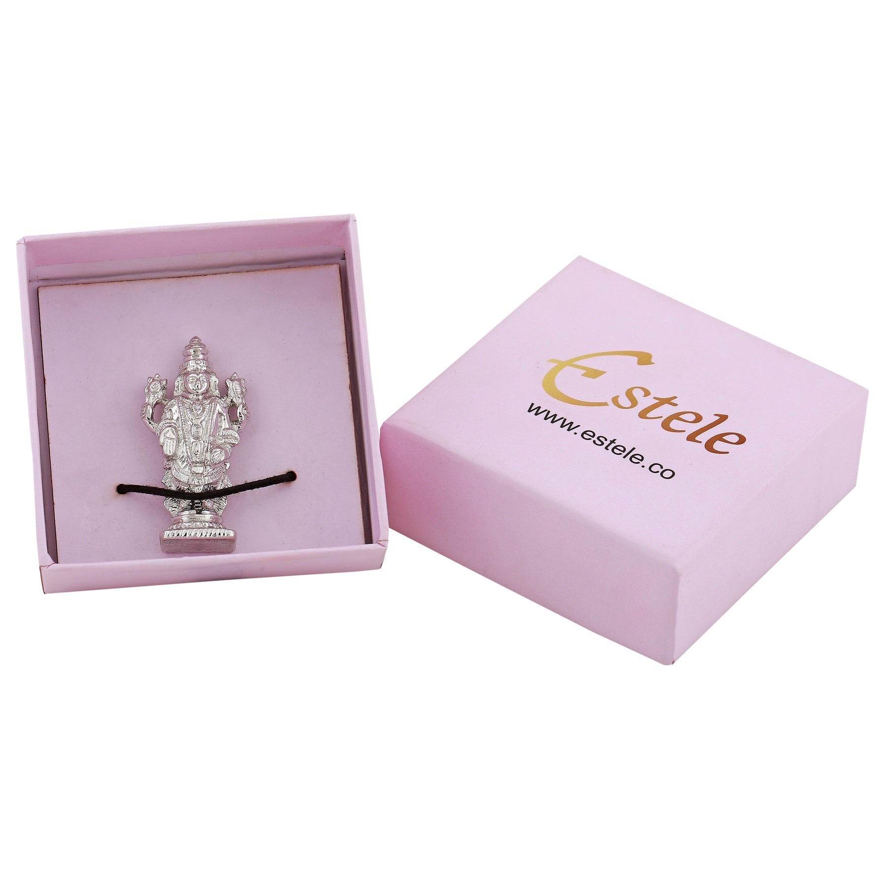 Estele Rhodium Plated Lord Tirupati Balaji Idol Showpiece for Pooja Mandir/ Home Decorative 