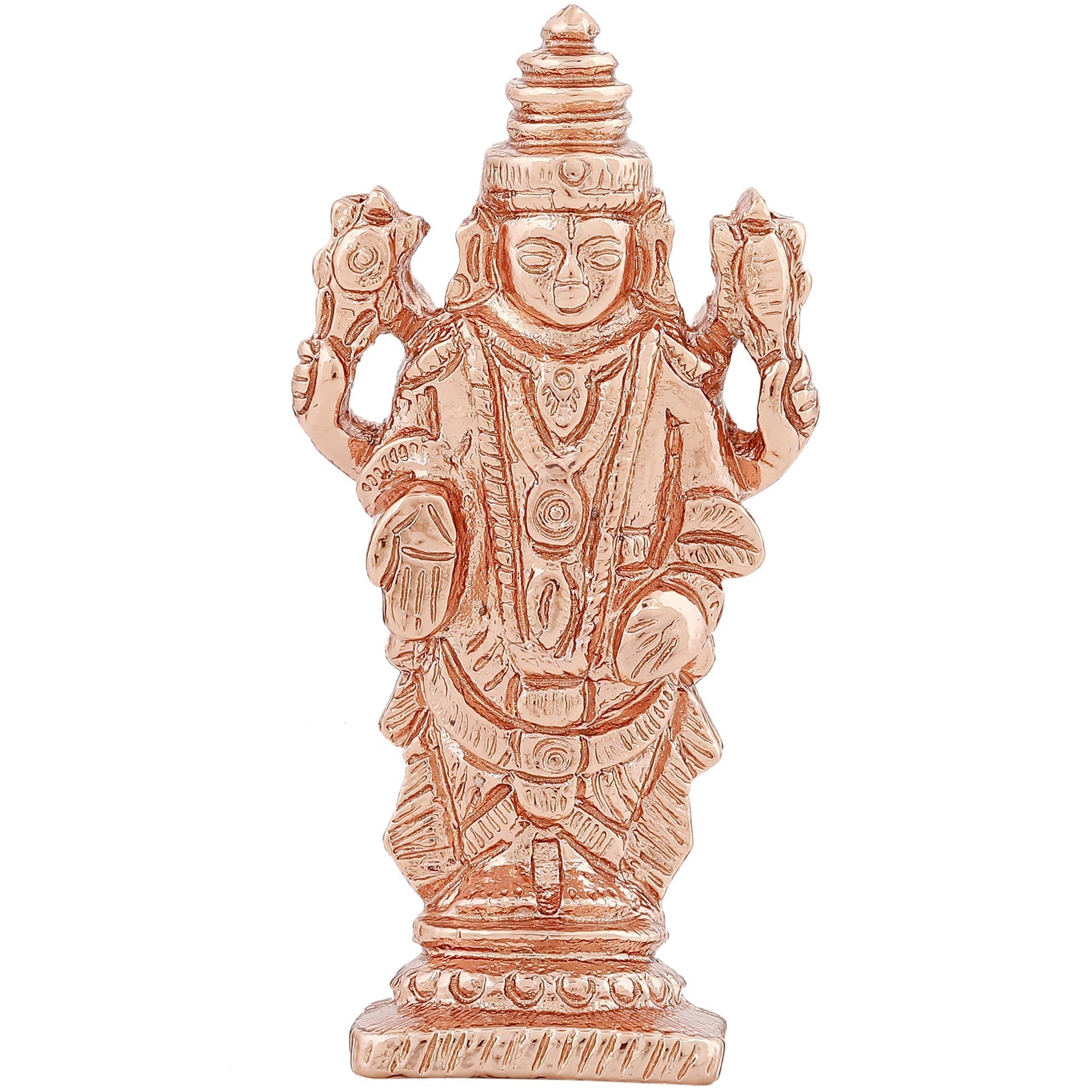 Estele Pink/ Rose Gold-Polished Lord Tirupati Balaji Idol Showpiece for Pooja Mandir/ Home Decorative 