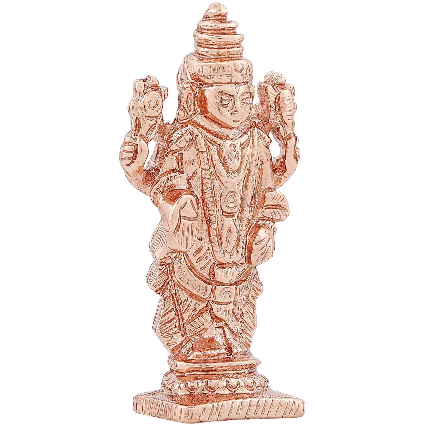 Estele Pink/ Rose Gold-Polished Lord Tirupati Balaji Idol Showpiece for Pooja Mandir/ Home Decorative 