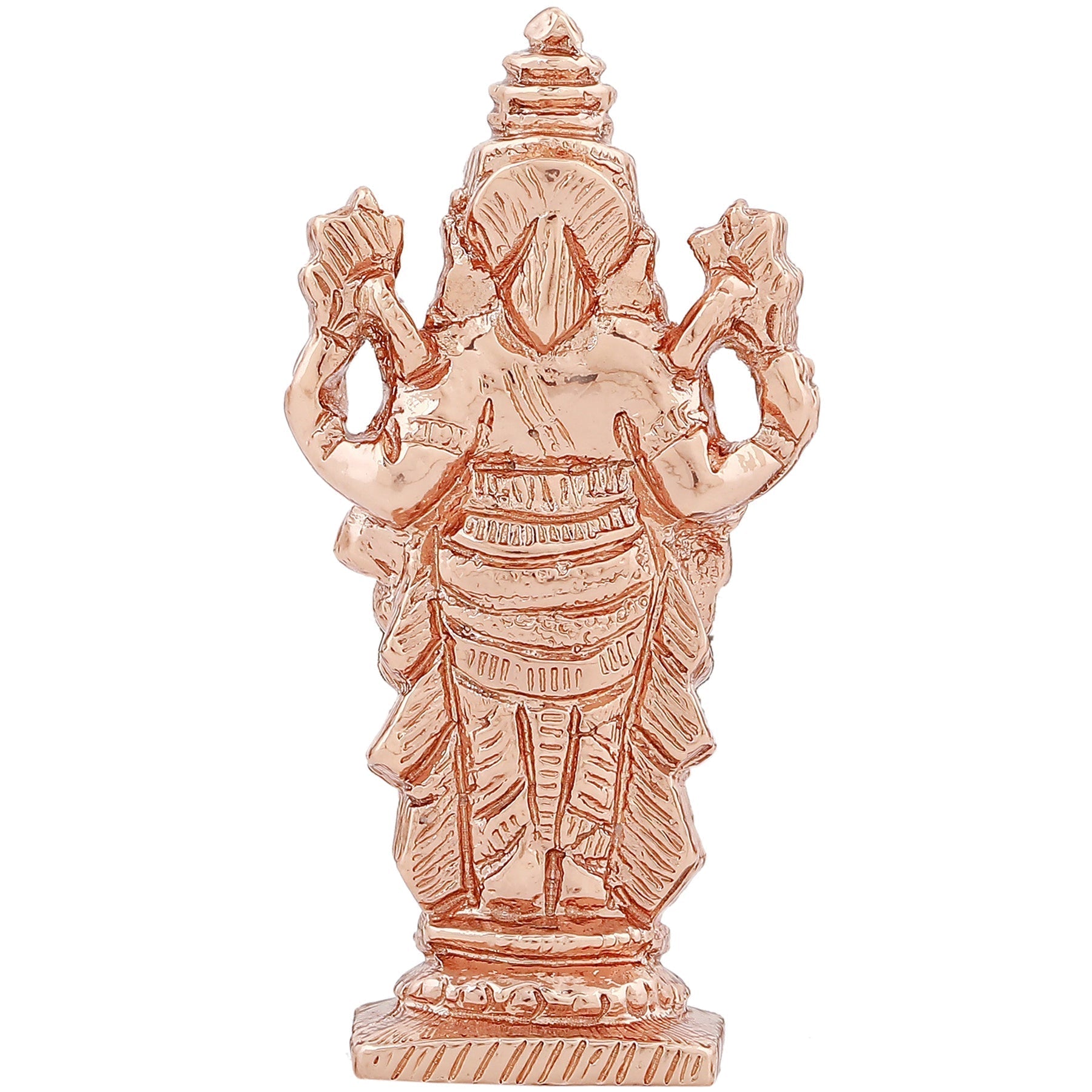 Estele Pink/ Rose Gold-Polished Lord Tirupati Balaji Idol Showpiece for Pooja Mandir/ Home Decorative 