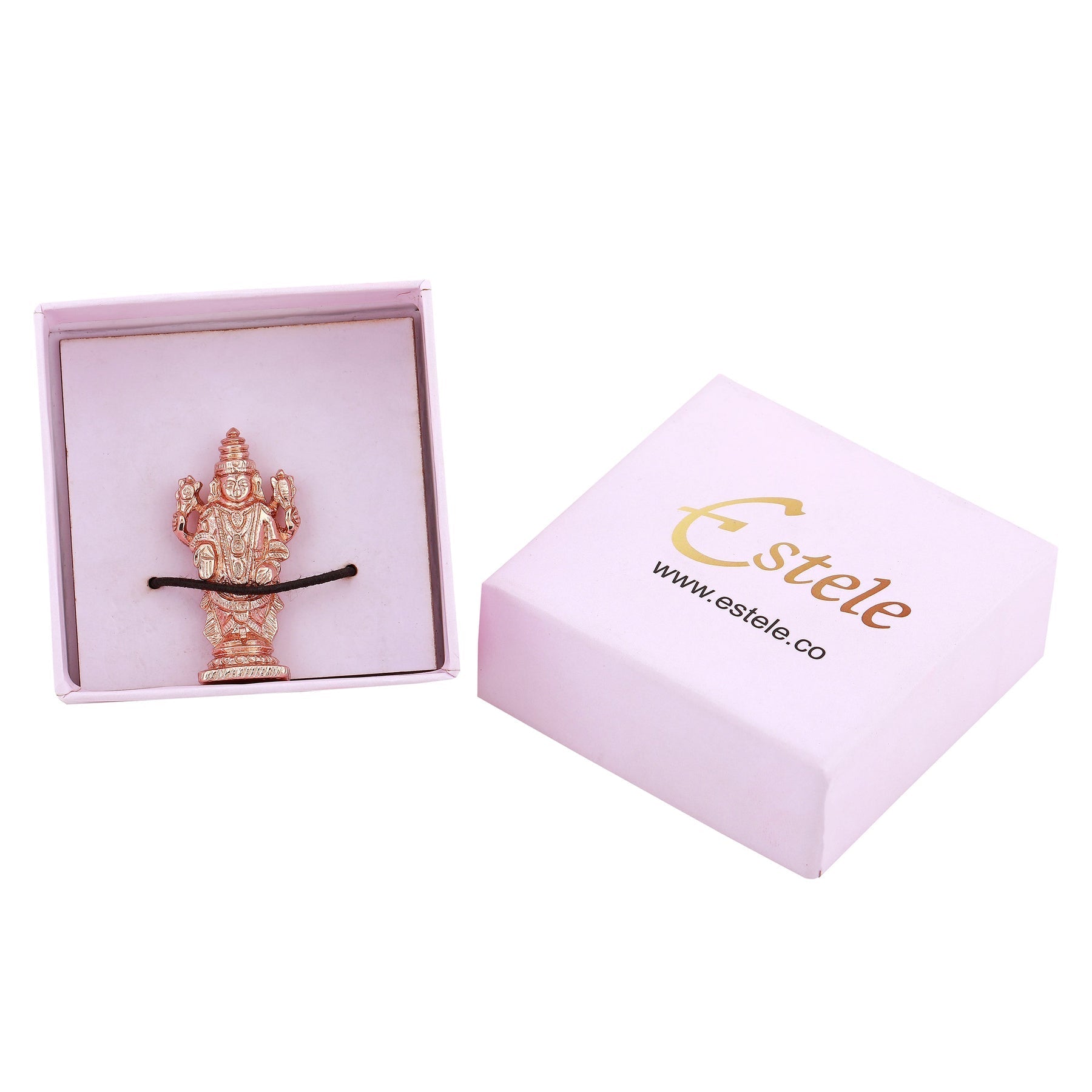 Estele Pink/ Rose Gold-Polished Lord Tirupati Balaji Idol Showpiece for Pooja Mandir/ Home Decorative Estele Accessories