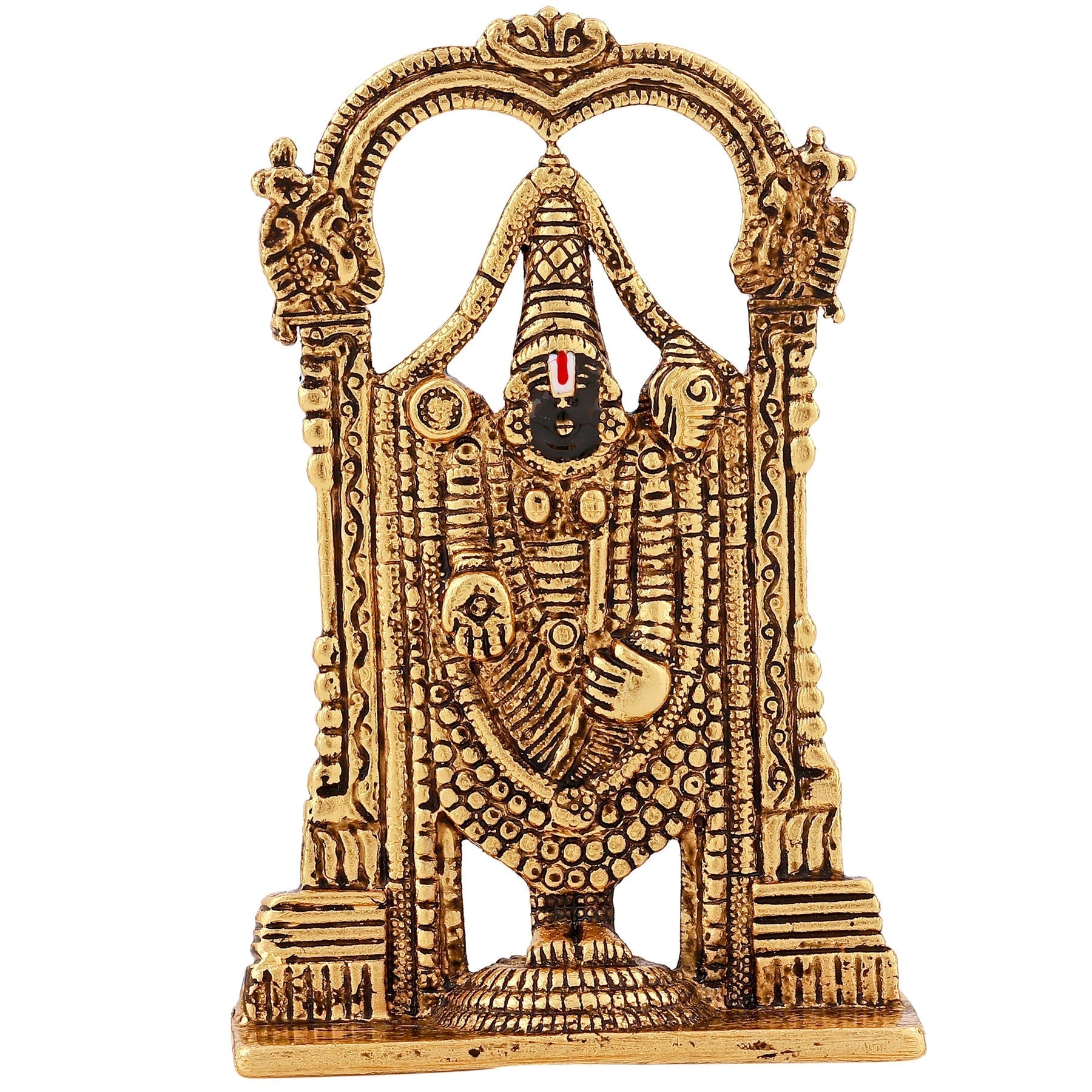 Estele Gold-Polished Lord Tirupati Balaji Idol Showpiece for Pooja Mandir/ Home Decorative 